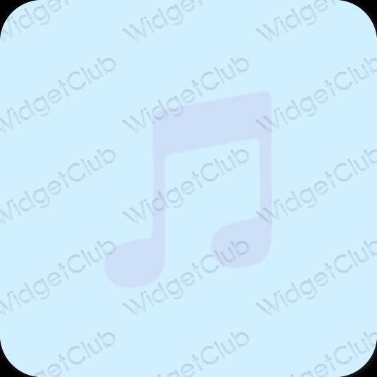 эстетический пастельно-голубой Apple Music значки приложений