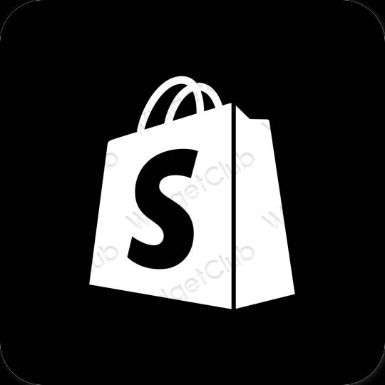 Aesthetic black Shopify app icons