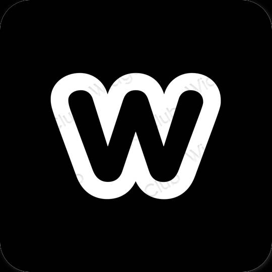 Estetické čierna Weebly ikony aplikácií