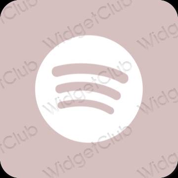 Aesthetic pastel pink Spotify app icons