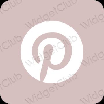 جمالي الوردي الباستيل Pinterest أيقونات التطبيق
