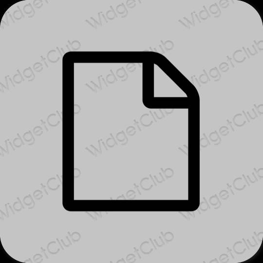 Естетски сива Notes иконе апликација