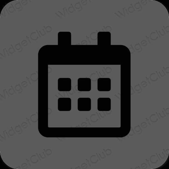 Estetyka szary Calendar ikony aplikacji