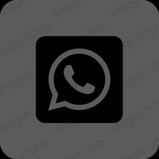 Esztétika szürke WhatsApp alkalmazás ikonok