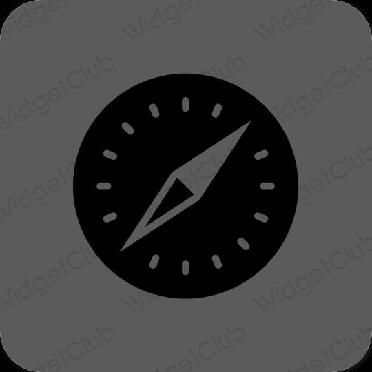 Esthétique grise Safari icônes d'application