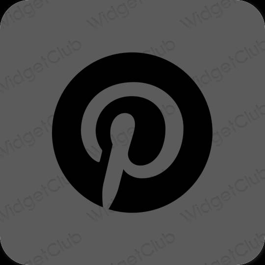 Esztétika szürke Pinterest alkalmazás ikonok