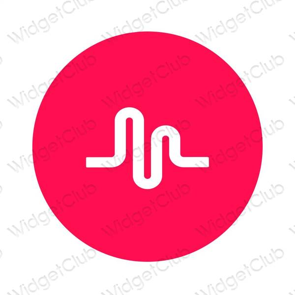 Estetic roz neon TikTok pictogramele aplicației