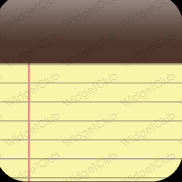 Estetski žuta boja Notes ikone aplikacija