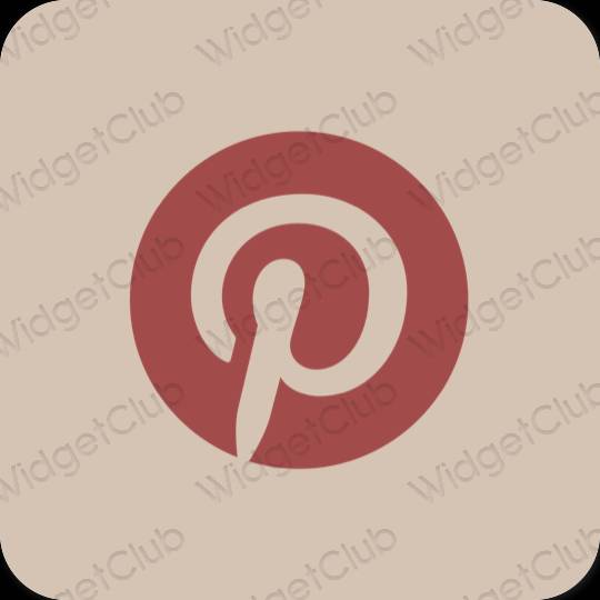 Aesthetic beige Pinterest app icons