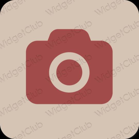 Estetický béžový Camera ikony aplikací