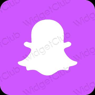 Estético púrpura snapchat iconos de aplicaciones