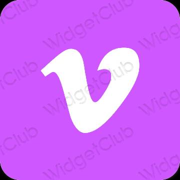 Естетичен лилаво Vimeo икони на приложения
