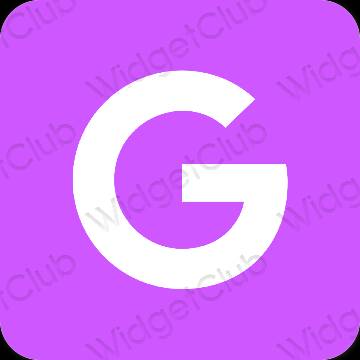 Esteettinen violetti Google sovelluskuvakkeet
