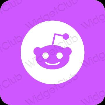 Esteetiline lilla Reddit rakenduste ikoonid