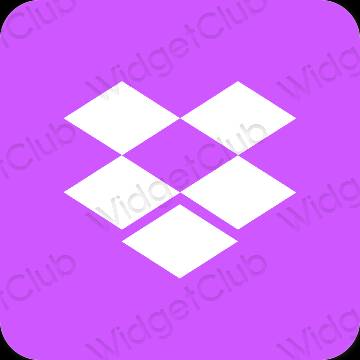Esthétique mauve Dropbox icônes d'application