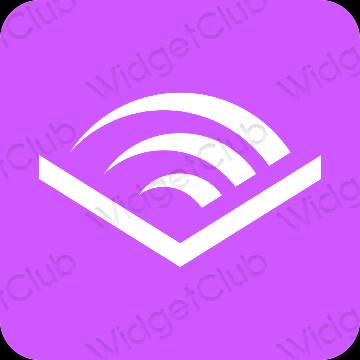 Estetyka fioletowy Audible ikony aplikacji