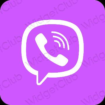 Естетичний фіолетовий Viber значки програм