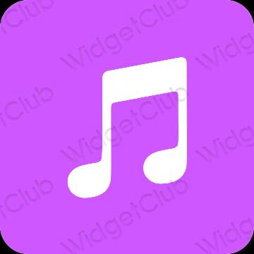Estetik mor Apple Music uygulama simgeleri