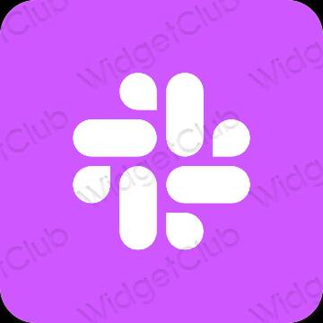 Esztétika lila Slack alkalmazás ikonok