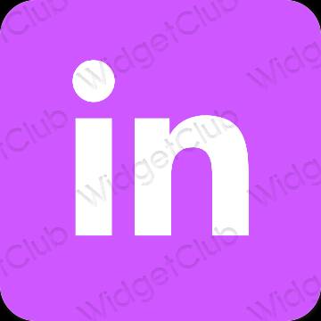 Estetis ungu Linkedin ikon aplikasi