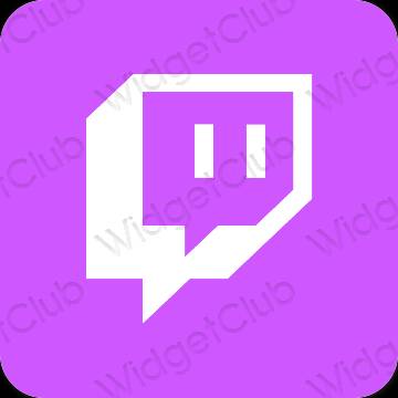 Thẩm mỹ màu tím Twitch biểu tượng ứng dụng