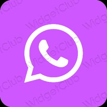 Thẩm mỹ màu tím WhatsApp biểu tượng ứng dụng
