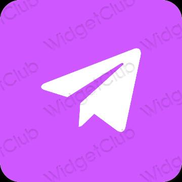 Естетичний фіолетовий Telegram значки програм