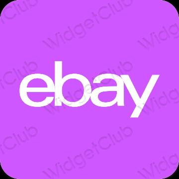 Ესთეტიური მეწამული eBay აპლიკაციის ხატები