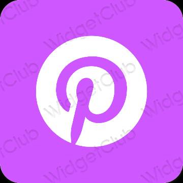 Æstetisk lilla Pinterest app ikoner