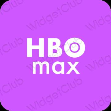 Estetyka fioletowy HBO MAX ikony aplikacji