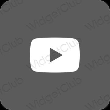 Estético gris Youtube iconos de aplicaciones