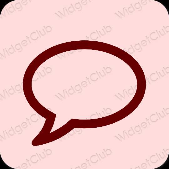 Естетичен пастелно розово Messages икони на приложения
