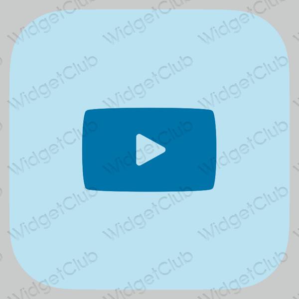 Estetic albastru pastel Youtube pictogramele aplicației