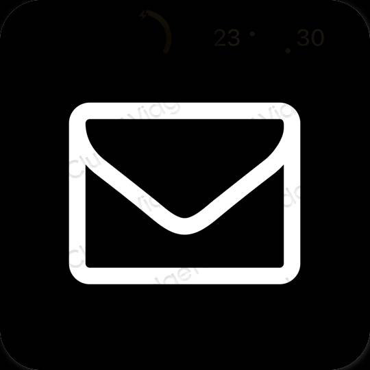 미적인 검은색 Mail 앱 아이콘