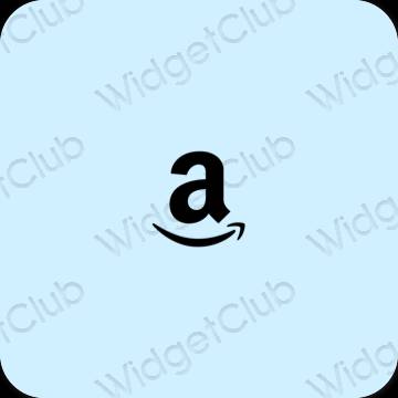 Estético azul pastel Amazon ícones de aplicativos