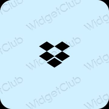Æstetisk pastel blå Dropbox app ikoner