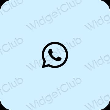אֶסתֵטִי כחול פסטל WhatsApp סמלי אפליקציה
