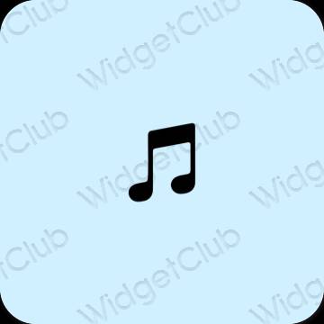 Ästhetisch pastellblau Apple Music App-Symbole