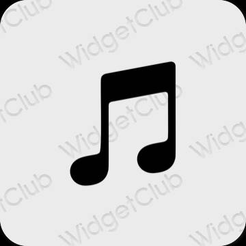 Estetický šedá Apple Music ikony aplikací