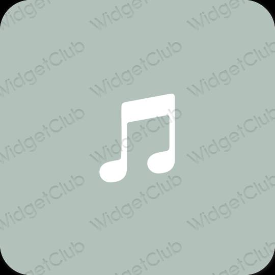 Aesthetic green Apple Music app icons