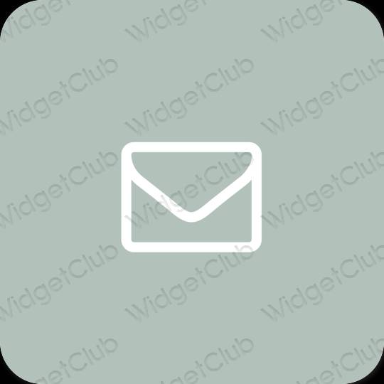 Estético verde Mail ícones de aplicativos