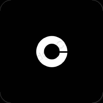 Æstetisk sort Coinbase app ikoner