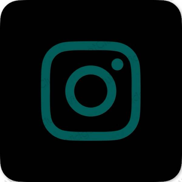 Естетичен черен Instagram икони на приложения