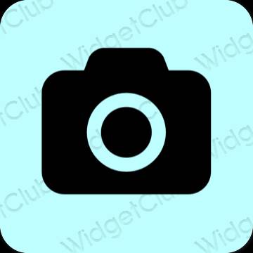 Estetsko pastelno modra Camera ikone aplikacij