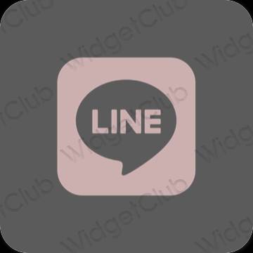 Estetsko siva LINE ikone aplikacij