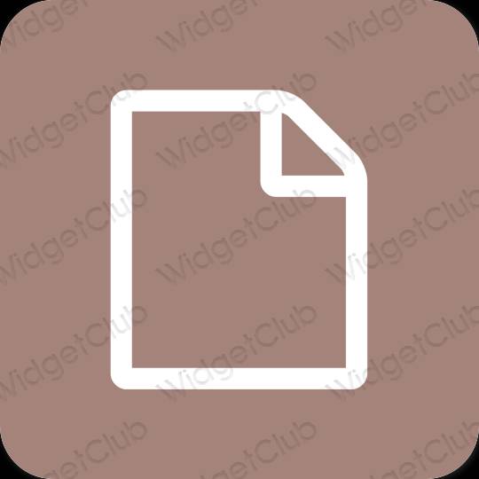 Estetyka brązowy Files ikony aplikacji