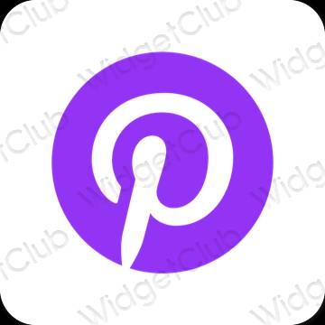Estetik neon merah jambu Pinterest ikon aplikasi