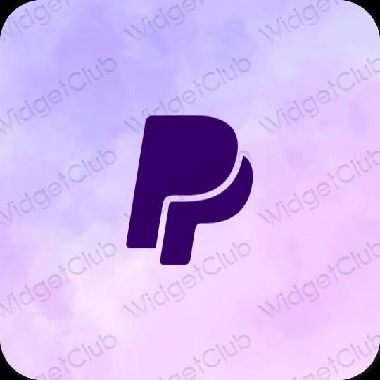 Esztétika lila Paypal alkalmazás ikonok