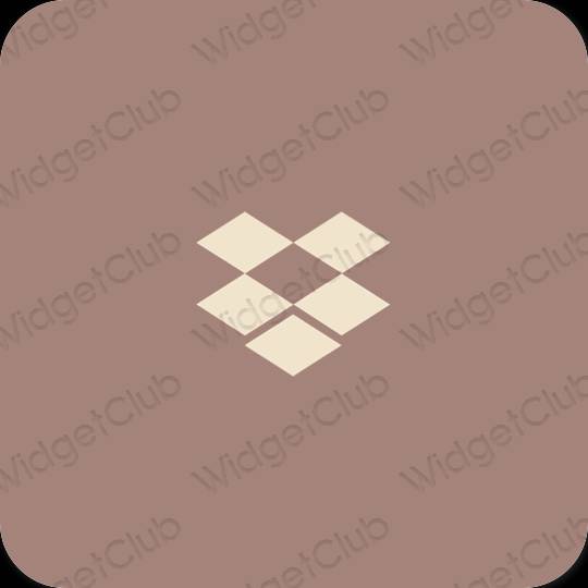Estetický hnědý Dropbox ikony aplikací