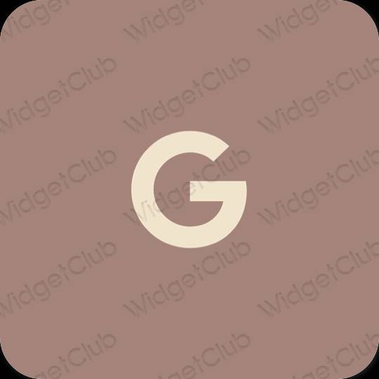 Estetické hnedá Google ikony aplikácií